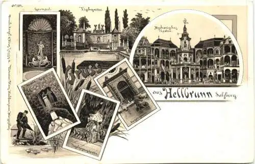 Gruss aus Hellbrunn Salzburg - Litho -782596