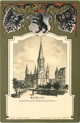 Berlin - Kaiser Wilhelm Gedächtniskirche - Litho -782560