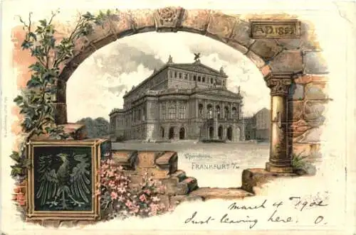 Frankfurt - Opernhaus - Litho -782582