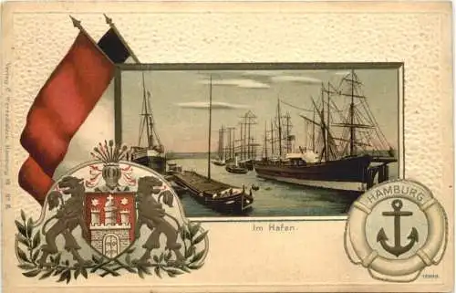 Hamburg - Im Hafen - Litho -782486