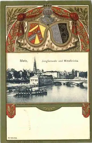 Metz - Jungfernwehr - Litho -782506