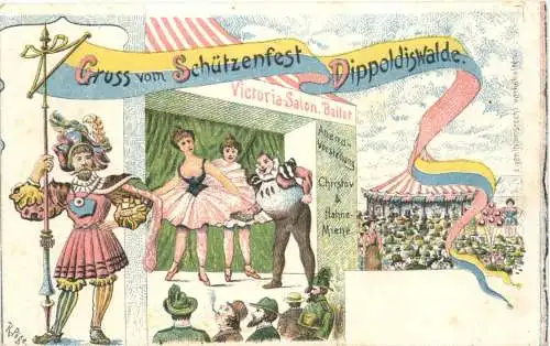 Gruss vom Schützenfest Dippoldiswalde - Litho -782646