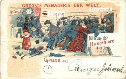 Grösste Menagerie der Welt - Zirkus - Litho -782686