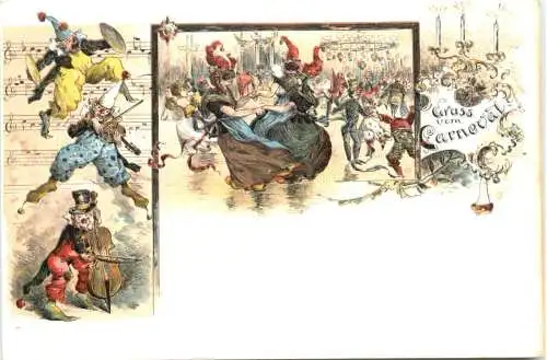 Gruss vom Carneval - Litho -782760