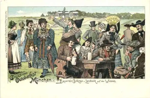 München - Gruss vom Oktoberfest - Litho -782860