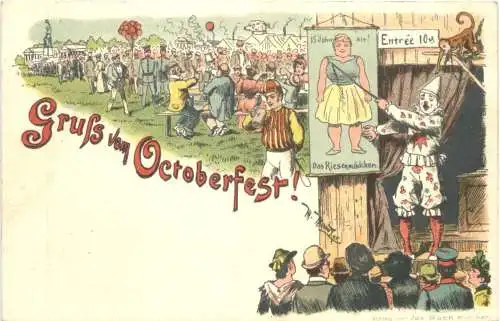 München - Gruss vom Oktoberfest - Litho -782790