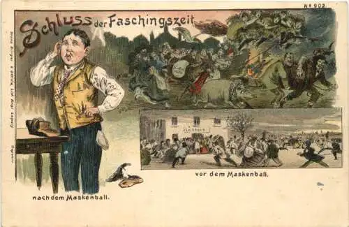 Schluss der Faschingszeit - Litho -782866