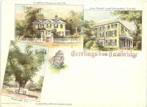 Greetings fom Cambridge USA - Litho -782974