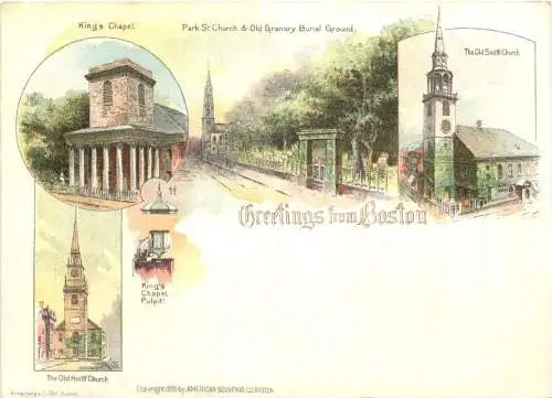 Greetings fom Boston USA - Litho -782978