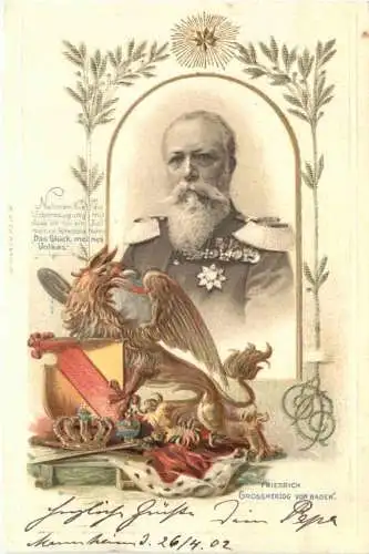 Friedrich Grossherzog von Baden - Prägekarte -783038