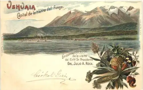 Argentina - Ushuaia Capital de la tierre del fuego - Litho -782940