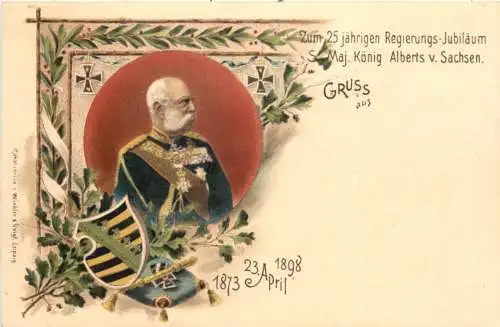 25. Regierungsjubiläum Albert von Sachsen - Litho -783044