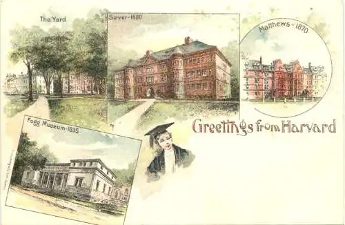 Greetings fom Harvard USA - Litho -782972