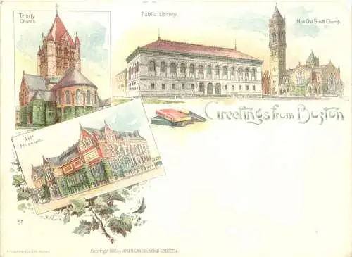 Greetings fom Boston USA - Litho -782980