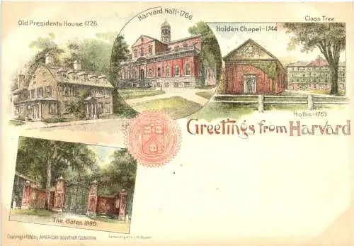 Greetings fom Harvard USA - Litho -782970