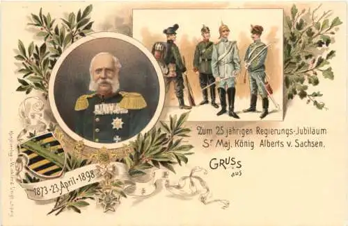 25. Regierungsjubiläum Albert von Sachsen - Litho -783046