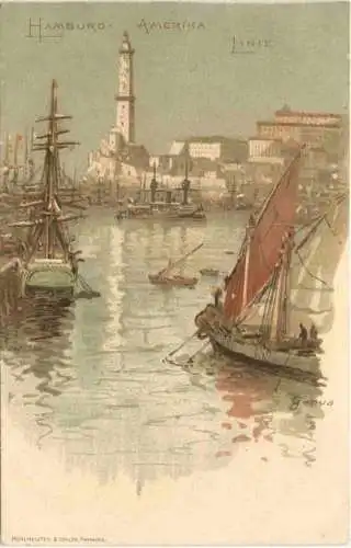 Hamburg Amerika Linie - Genua - Litho -783244