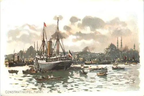 Constantinopel - Hafen - Litho -783212