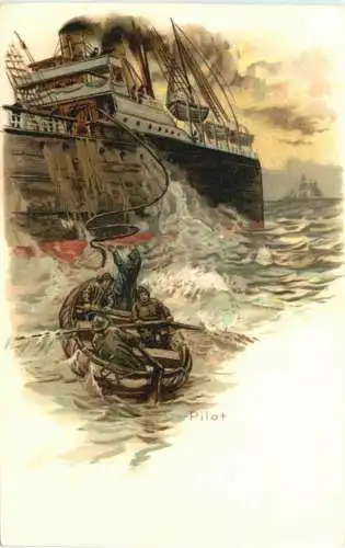 Segelschiff- Pilot - Litho -783268