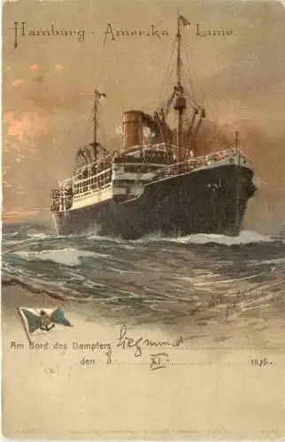 Hamburg Amerika Linie - Dampfer Siegmund - Litho -783236