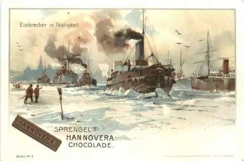 Eisbrecher in Tätigkeit - Litho -783296