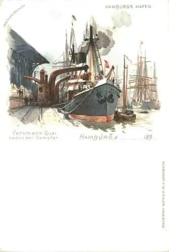 Hamburg - Hafen - Litho -783338