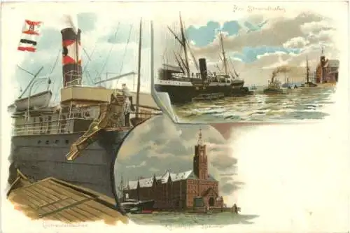 Hamburg - Hafen - Litho -783334