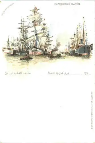 Hamburg - Hafen - Litho -783344