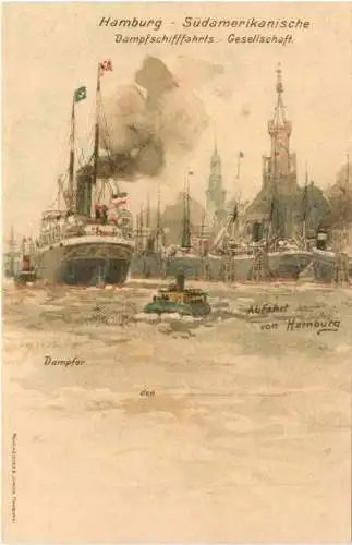 Hamburg Südamerikanische Dampfschifffahrts Gesellschaft - Litho -783322