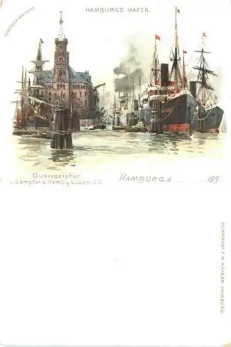 Hamburg - Hafen - Litho -783340