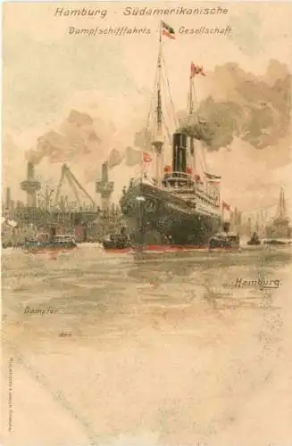 Hamburg Südamerikanische Dampfschifffahrts Gesellschaft - Litho -783326