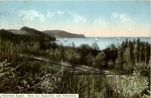 Ostseebad Zoppot - Blick von Stolzenfels nach Adlerhorst -624960