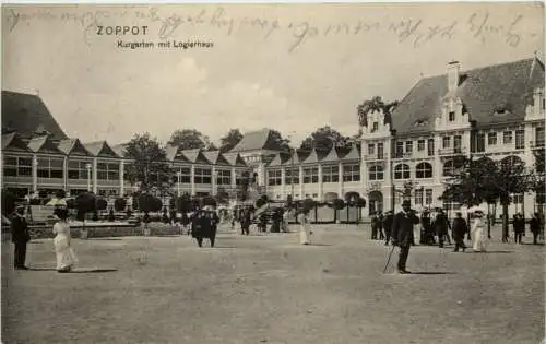 Ostseebad Zoppot - Kurgarten mit Logierhaus -625336