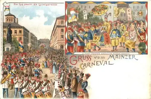 Mainz - Gruss vom Carneval 1901 - Litho -783458