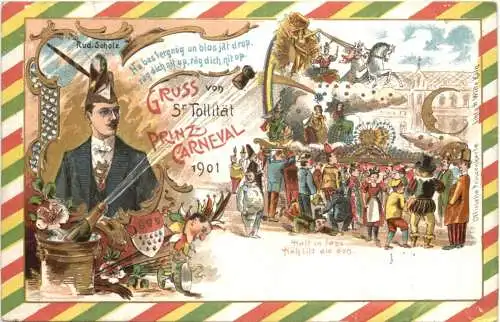 Köln - Gruss von Prinz Carneval 1901 - Litho -783456