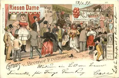 Bremen - Gruss vom Bremer Freimarkt - Litho -783500