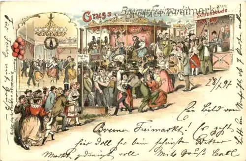 Bremen - Gruss vom Bremer Freimarkt - Litho -783496