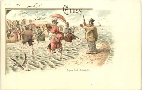 Gruss aus Strand Humor - Litho -783628