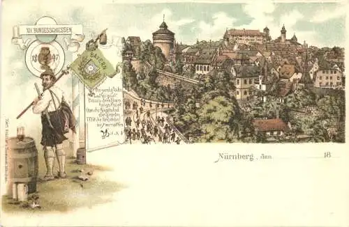 Nürnberg - Deutsches Bundesschiessen 1897 - Litho -783596