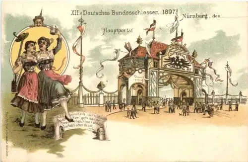 Nürnberg - Deutsches Bundesschiessen 1897 - Litho -783592