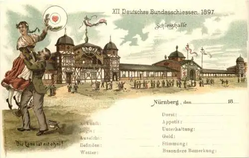 Nürnberg - Deutsches Bundesschiessen 1897 - Litho -783590