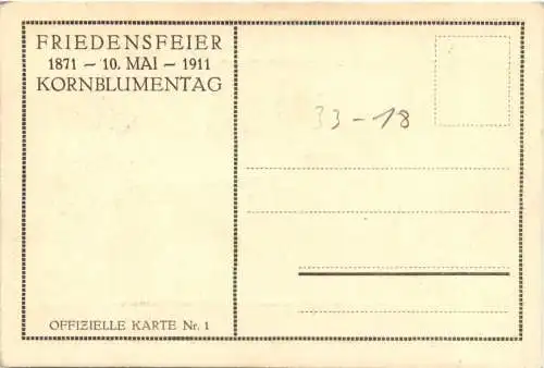 Frankfurt - Friedensfeier 1911 - Kornblumentag - Litho -783696