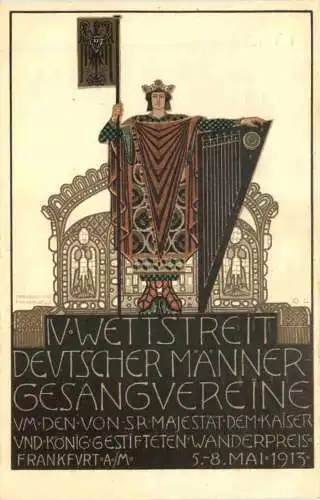 Frankfurt - Wettstreit Deutscher Männergesang Vereine 1903 - Litho -783694