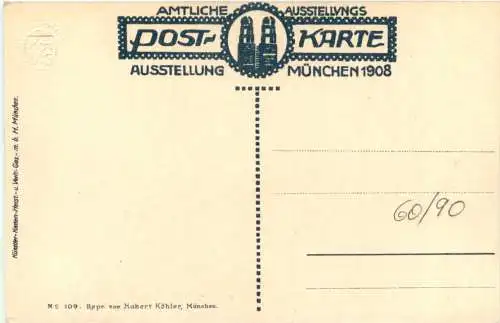 Ausstellung München 1908 - Künstler Ak - Marionetten Theater -783712