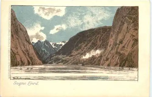 Norge - Sogne Fjord - Litho -783762