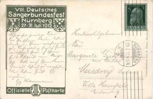 Nürnberg - Deutsches Sängerbundfest 1912 -783750