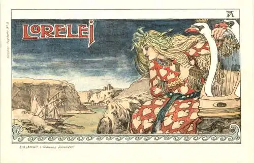 Künstler Ak - Lorelei - Jugendstil -783924