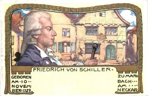 Friedrich von Schiller - Marbach am Neckar - Künstler Ak A. Klingner - Litho -783940