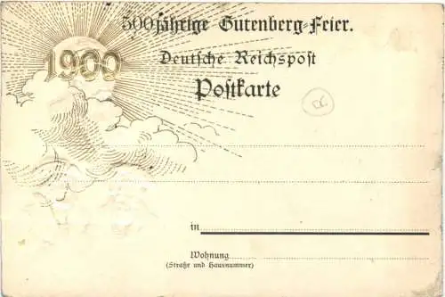 Frankfurt - Geburtstag Johannes Gutenberg - Litho - Prägekarte -783996