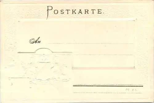 Karlsruhe - Litho - Prägekarte -783980